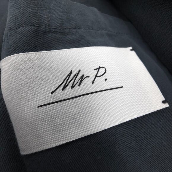 MR P. Garment Dyed Organic Cotton Twill Blazer Steel Blue Tailored Quiet Luxury - Picture 11 of 12
